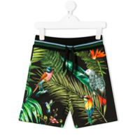 Dolce & Gabbana Kids Bermuda com estampa tropical - Preto