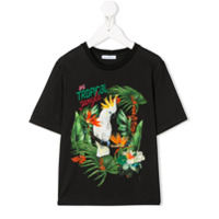 Dolce & Gabbana Kids Camiseta com estampa tropical - Preto