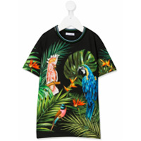 Dolce & Gabbana Kids Camiseta decote careca com estampa de selva - Preto