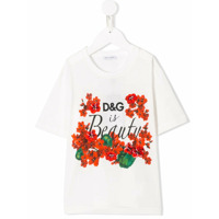 Dolce & Gabbana Kids Camiseta 'D&G is Beauty' - Branco