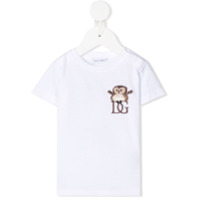 Dolce & Gabbana Kids embroidered owl logo T-shirt - Branco