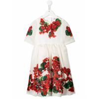 Dolce & Gabbana Kids Vestido com bordado floral - Branco