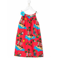 Dolce & Gabbana Kids Vestido com estampa tropical - Vermelho