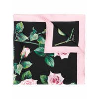 Dolce & Gabbana Lenço com estampa de rosa - Preto
