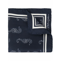 Dolce & Gabbana Lenço de bolso com estampa de cavalo marinho - Azul