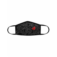 Dolce & Gabbana Máscara com estampa monogramada de coração - Preto