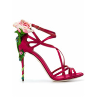 Dolce & Gabbana Sandália 'Keira' de cetim com aplicações - Vermelho