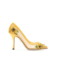 Dolce & Gabbana Scarpin bordado salto alto - Amarelo