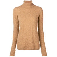 Drumohr cable knit turtle neck sweater - Neutro