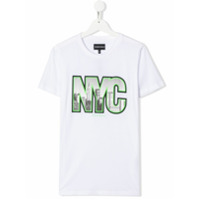 Emporio Armani Kids Camiseta decote careca NYC - Branco