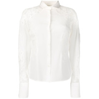Ermanno Scervino Blusa de seda com recorte de renda - Branco