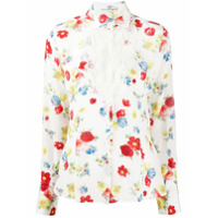 Ermanno Scervino Camisa de seda com estampa floral - Branco