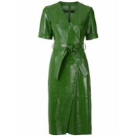 Eva Vestido de couro com transpasse - Verde