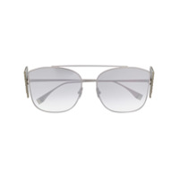Fendi Eyewear Óculos de sol oversized com aplicação logo FF - Prateado
