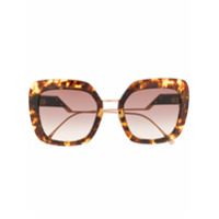 Fendi Eyewear Óculos de sol oversized com efeito tartaruga - Marrom