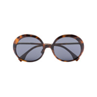 Fendi Eyewear Óculos de sol oversized com lentes coloridas - Marrom