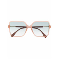 Fendi Eyewear Óculos de sol oversized com lentes coloridas - Rosa
