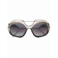 Fendi Eyewear Óculos de sol oversized degradê - Preto