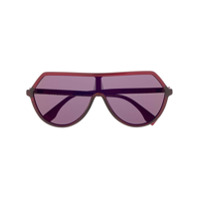 Fendi Eyewear Óculos de sol oversized FF - Vermelho