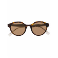 Fendi Eyewear Óculos de sol redondo com efeito tartaruga - Marrom