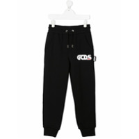 Gcds Kids logo-print track trousers - Preto