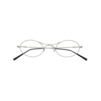 Giorgio Armani Armação de óculos oval - Metálico