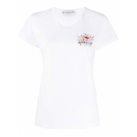 Givenchy Camiseta slim com bordado floral - Branco