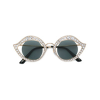 Gucci Eyewear Óculos de sol gatinho - Metálico
