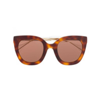 Gucci Eyewear Óculos de sol gatinho oversized - Marrom