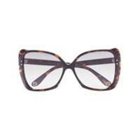 Gucci Eyewear Óculos de sol oversized quadrado Havana - Cinza