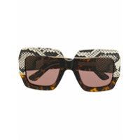 Gucci Eyewear Óculos de sol oversized quadrado - Marrom