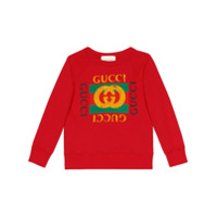 Gucci Kids Blusa de moletom com logo - Vermelho