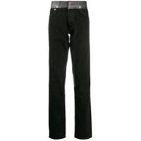Heron Preston Calça jeans com recorte contrastante - Preto