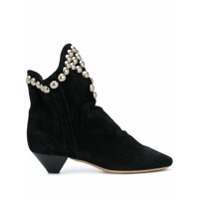Isabel Marant Doey faux pearl-embellished ankle boots - Preto