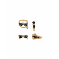 Karl Lagerfeld Par de brincos com pingente - Dourado