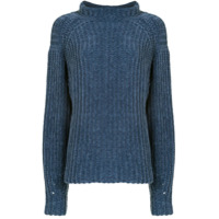 LAPOINTE velvet ribbed-knit turtleneck jumper - Azul