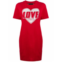 Love Moschino Vestido reto com estampa de logo - Vermelho
