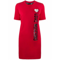 Love Moschino Vestido reto com logo lateral - Vermelho