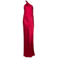Michelle Mason Vestido de festa ombro único com aplicação - Vermelho