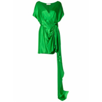 Michelle Mason Vestido envelope de seda - Verde