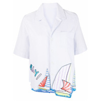 Mira Mikati Camisa com bordado de barco a vela - Azul