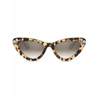 Miu Miu Eyewear Óculos de sol gatinho - Marrom