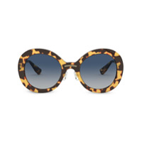 Miu Miu Eyewear Óculos de sol redondo com efeito tartaruga - Marrom