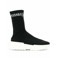 MM6 Maison Margiela logo print sock style sneakers - Preto