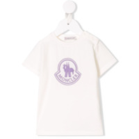 Moncler Kids Camiseta com logo bordado - Branco
