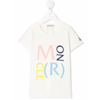 Moncler Kids Camiseta decote careca com estampa do logo - Branco