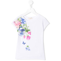 Monnalisa Camiseta com aplicação floral - Branco