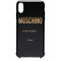 Moschino Capa Moschino Couture para iPhone XS Max com corrente - Preto