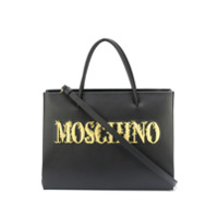 Moschino embroidered-logo shopper bag - Preto