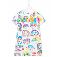 Moschino Kids Camiseta com estampa de rosto - Branco